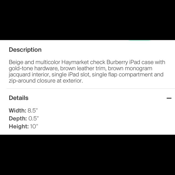 BURBERRY HAYMARKET CHECK IPAD CASE - Picture 6 of 6